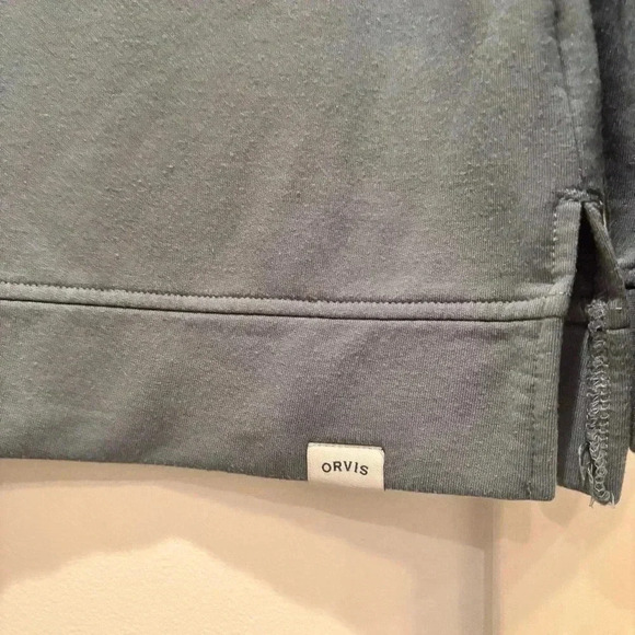 Orvis Womens Drop Shoulder V-neck Sweater Size Small Blue Grey Super Soft - Picture 4 of 7